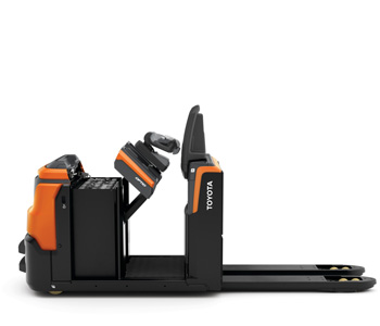 Toyota Niederhub-Kommissionierer OSE250 mit geöffneter Batteriehaube